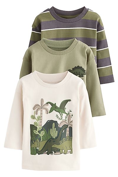 Next Langarmshirt 3er-Pack T-Shirts mit Grafik-Print günstig online kaufen