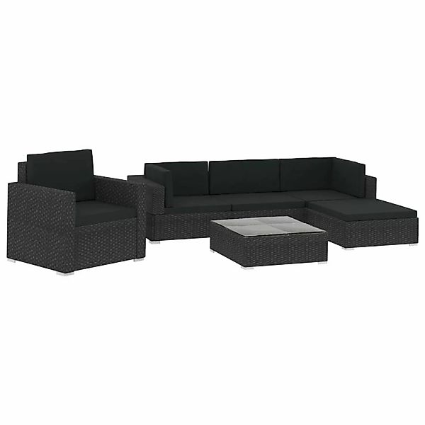 vidaXL Gartenlounge-Set 6-tlg. Garten-Lounge-Set mit Auflagen günstig online kaufen
