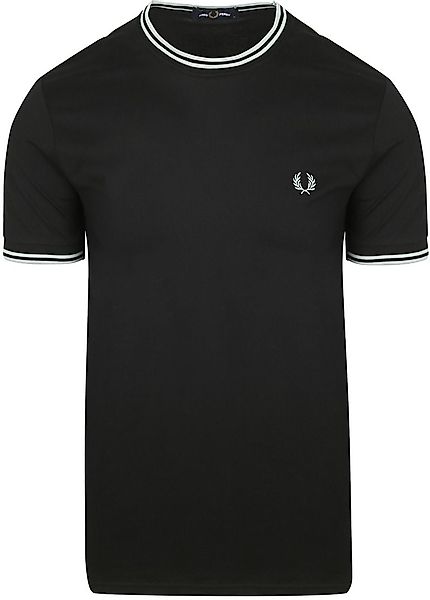 Fred Perry M1588 Twin Tipped T Shirt Schwarz - Größe L günstig online kaufen