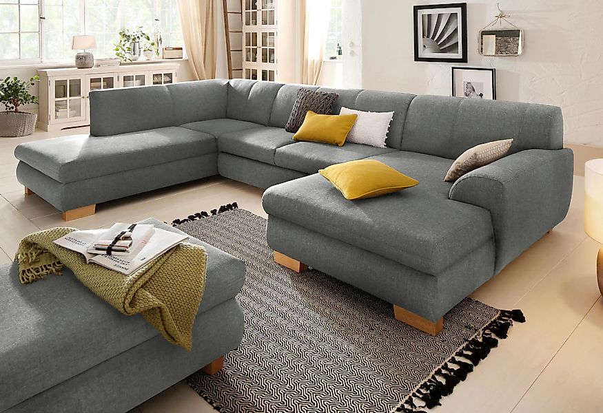 Home affaire Wohnlandschaft "Nika zeitlos und elegant, viel Platz, U-Form", günstig online kaufen