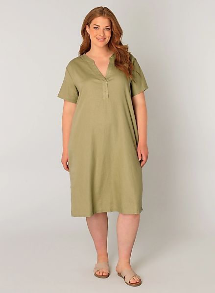 Base Level Curvy Tunikakleid Yacinthe Sommerkleid mit Leinen günstig online kaufen