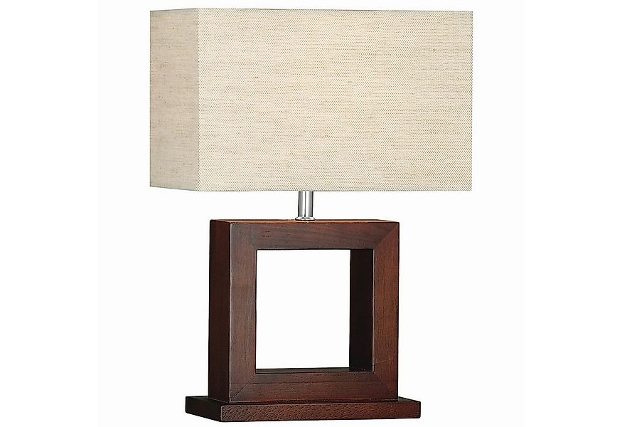 Licht-Erlebnisse Nachttischlampe WINDOW, ohne Leuchtmittel, Holz Stoff H: 4 günstig online kaufen