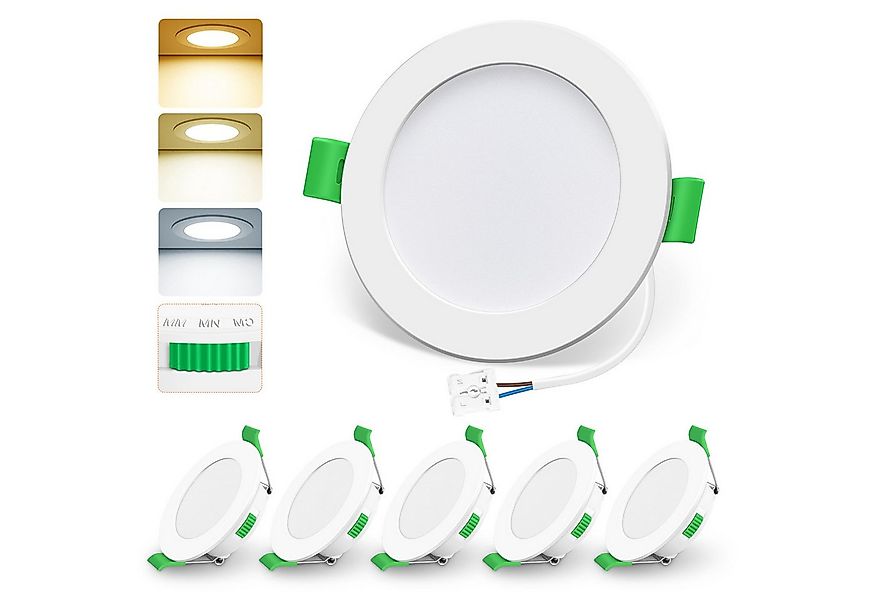 ALUSSO LED Einbaustrahler 6er-Set, Decken Leuchte, Flach Strahler für Bad, günstig online kaufen