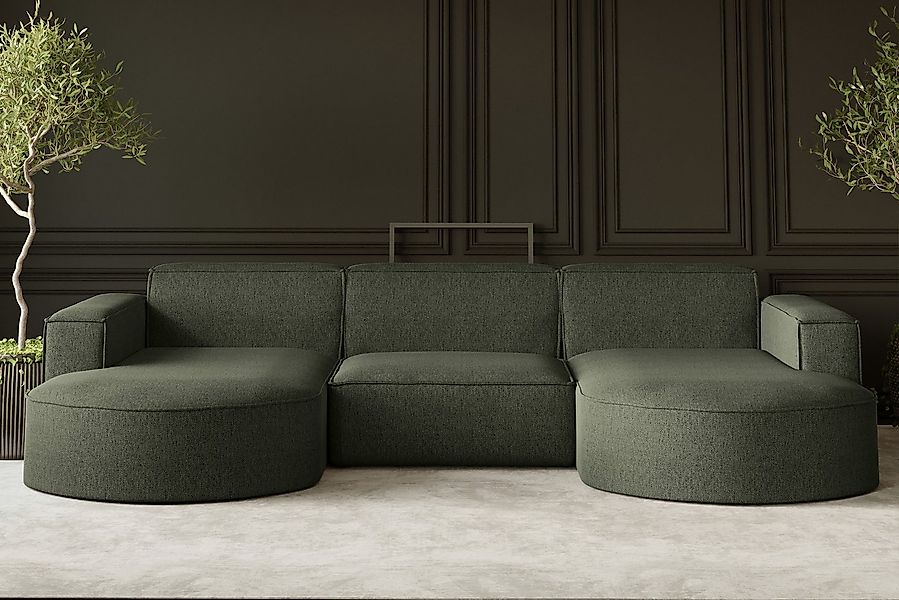 Kaiser Möbel Ecksofa Sofa U form, Couch MODENA U STUDIO stoff Verita, Poso, günstig online kaufen