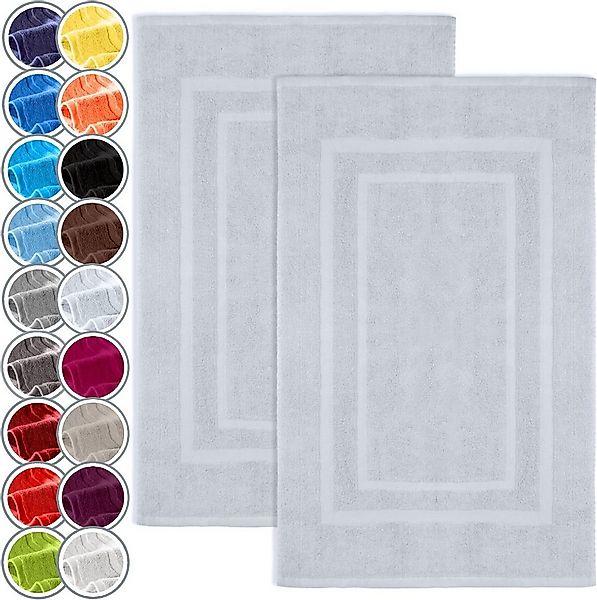 NatureMark Badematte 2er-Set Badvorleger 50x80cm, strapazierfähig, Baumwoll günstig online kaufen