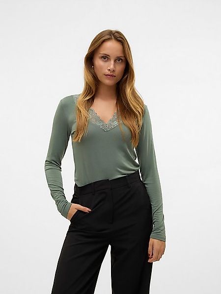 Vero Moda V-Shirt VMROSA LS V-NECK LACE TOP GA JRS NOOS günstig online kaufen