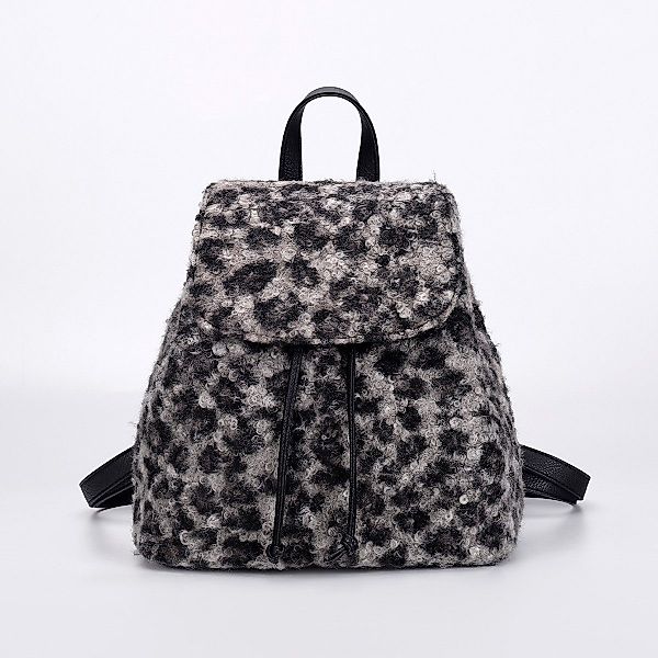 Cocopop Studio Freizeitrucksack Plüsch Leopard Print günstig online kaufen