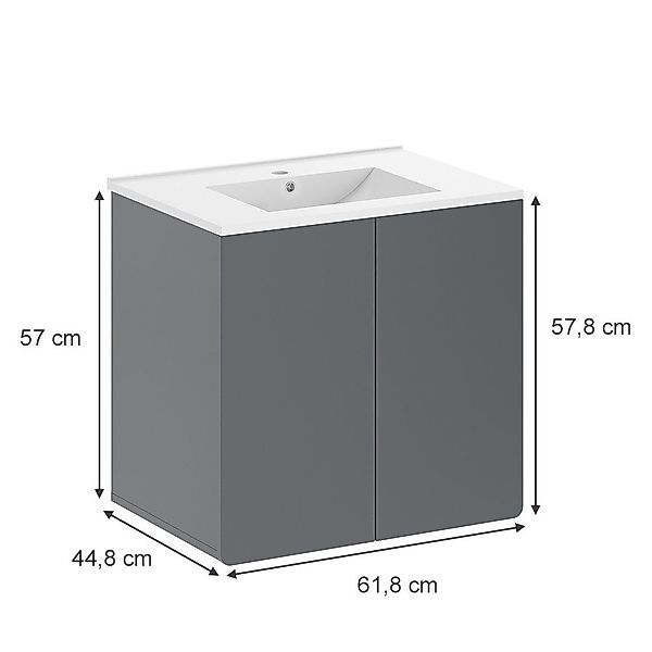 Vicco Badmöbel-Set Izan, Grau, (2-St., 2er günstig online kaufen
