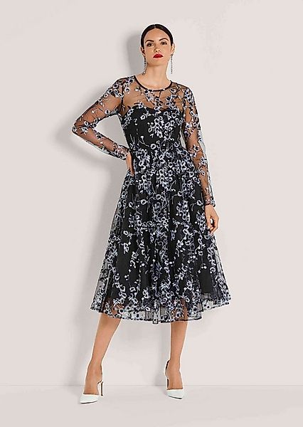 MADELEINE Midikleid Etuikleid mit Blumenmuster Eventkleid mit Rundhals, Kni günstig online kaufen