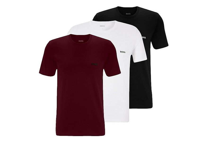 BOSS Unterziehshirt Classic T-Shirt (3-St) mit fein geripptem Rundhalsaussc günstig online kaufen