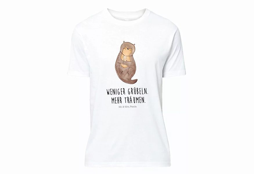 Mr. & Mrs. Panda T-Shirt Otter mit Muschelmedaillon - Weiß - Geschenk, träu günstig online kaufen