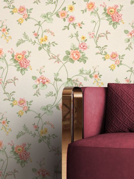 Newroom Vliestapete, Weiß Tapete Landhaus Blumen günstig online kaufen