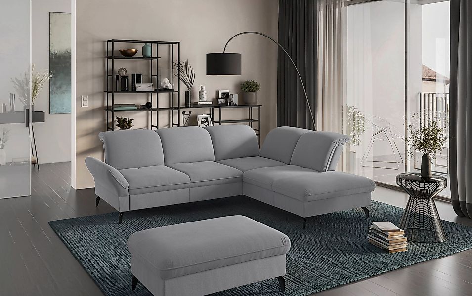 sit&more Ecksofa »Leandro L-Form«, Wahlweise mit Bett-, Kopfteil - und Arml günstig online kaufen
