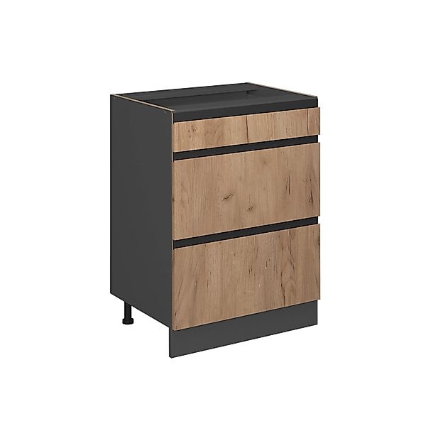 Vicco Unterschrank R-Line Goldkraft Eiche/Anthrazit 60cm J-Shape, ohne Arbe günstig online kaufen