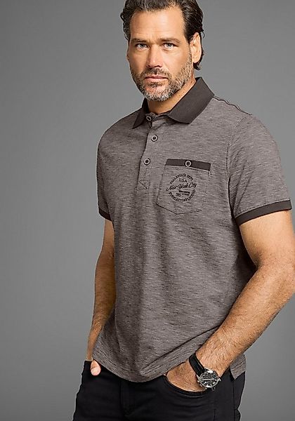 Man's World Poloshirt Kurzarm, Regular Fit, melierte Struktur, Rundhalsauss günstig online kaufen
