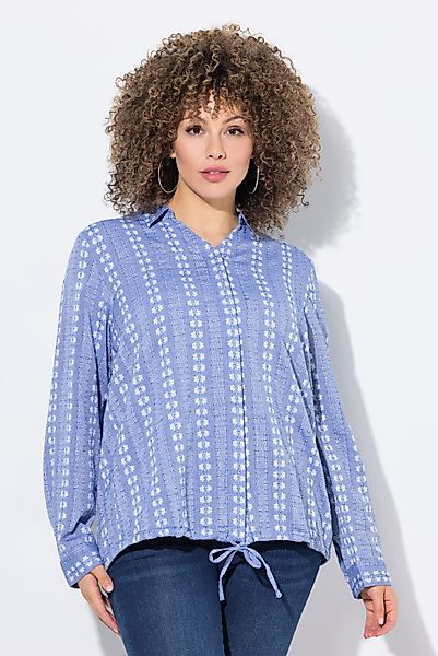 Ulla Popken Tunika Hemdbluse Saumband Hemdkragen günstig online kaufen