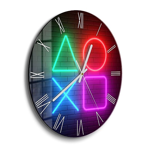 DEQORI Wanduhr 'Playstation Elemente' (Glas Glasuhr günstig online kaufen