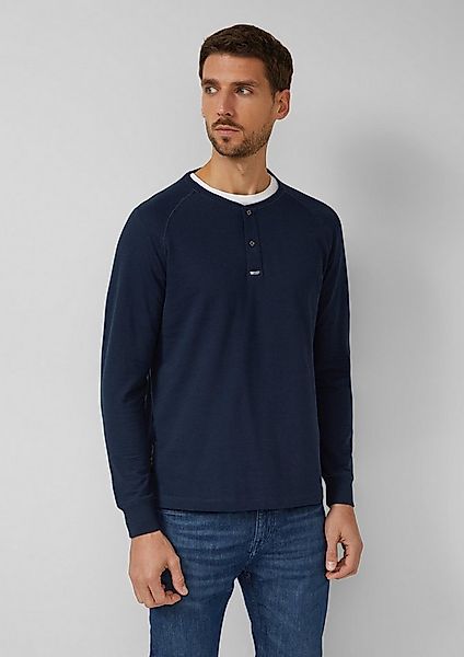 s.Oliver Langarmshirt T-Shirt Strukturiertes Langarmshirt mit Henley-Aussch günstig online kaufen