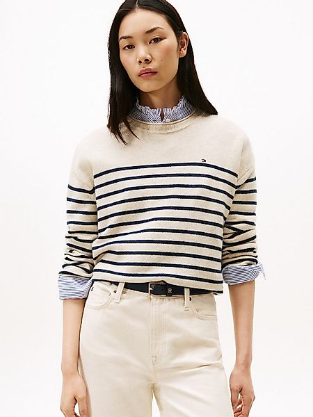 Tommy Hilfiger Strickpullover SOFT WOOL RLXD C-NK LS SWT aus reiner Wolle günstig online kaufen