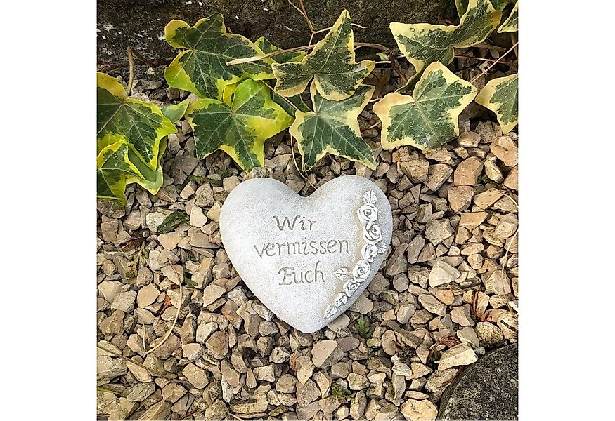 Radami Gartenfigur Grabherz "Wir vermissen Euch" Gedenkstein 10cm günstig online kaufen