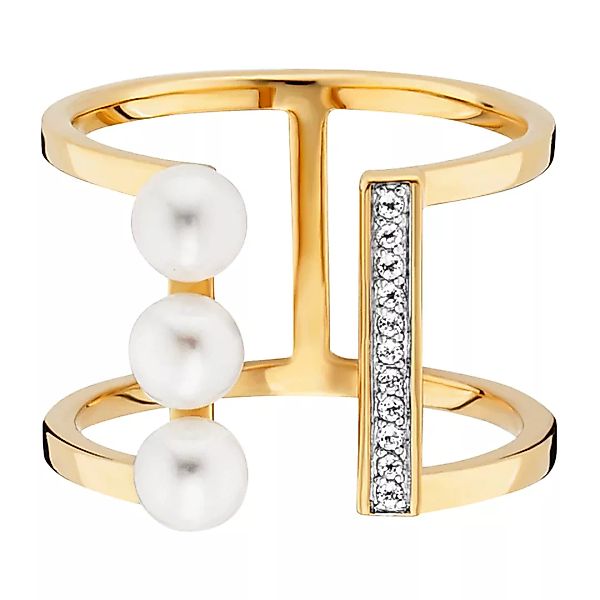 CAÏ Fingerring "925/- Sterling Silber vergoldet Perlen Topas" günstig online kaufen