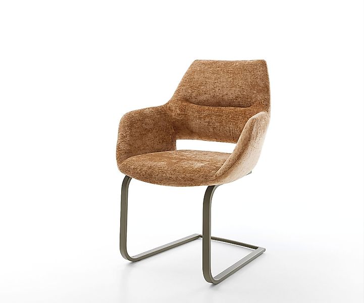 Freischwinger Yago-Flex mit Armlehnen Materialmix Schlamm Freischwinger fla günstig online kaufen