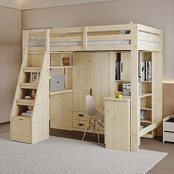 HAUSS SPOLE Hochbett 90x200 cm, Arbeitstisch günstig online kaufen