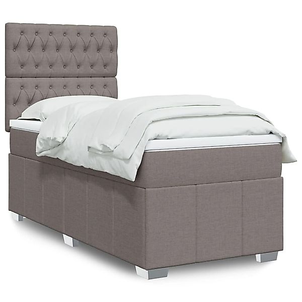 vidaXL Boxspringbett mit Matratze Taupe 100x200 cm Stoff 3293890 günstig online kaufen