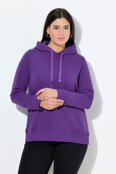 Ulla Popken Sweatshirt Hoodie Rippbündchen Kapuze günstig online kaufen