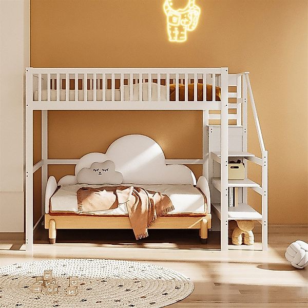 XDeer Hochbett Hochbett 140x200 mit Treppe, günstig online kaufen