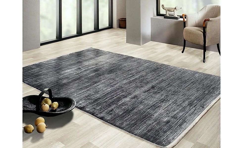 Teppich   ¦ grau ¦ Viskose ¦ Maße (cm): B: 140 H: 0,8 Teppiche > Wohnteppic günstig online kaufen