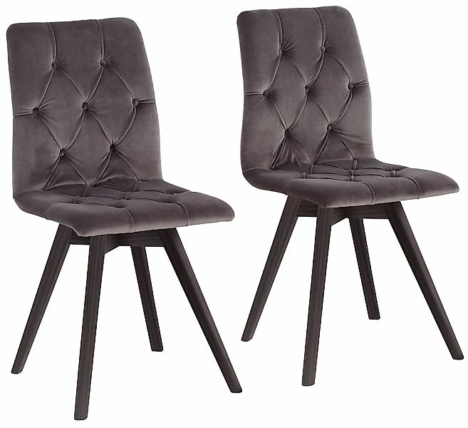 andas Esszimmerstuhl "Rania" (Set) 2 Stk. Samtoptik mit Massivholzbeinen günstig online kaufen