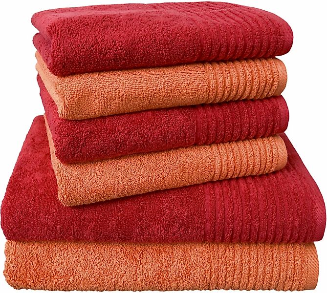 Dyckhoff Handtuch Set "Brillant" Set 6 Stk. Walkfrottee mit Streifenbordüre günstig online kaufen