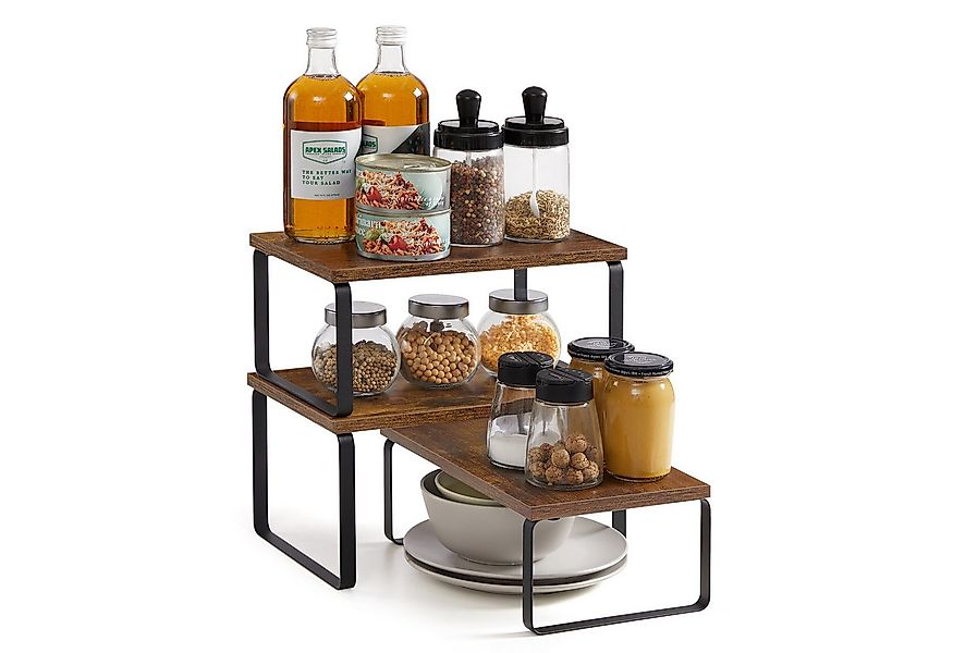 SONGMICS Gewürzregal, 3-tlg., Küchenregal, erweiterbar, Gewürzhalter günstig online kaufen