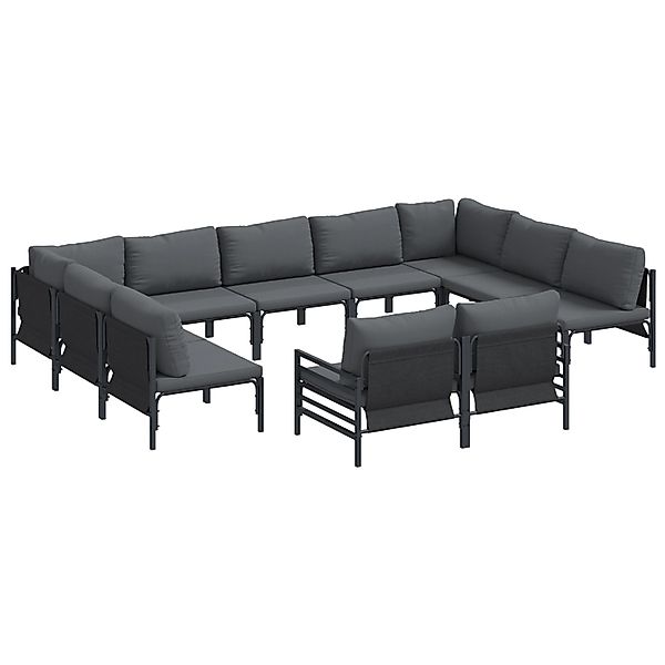 vidaXL Garten-Sofa-Set 11-Tlg Anthrazit Stahl 3379024 günstig online kaufen