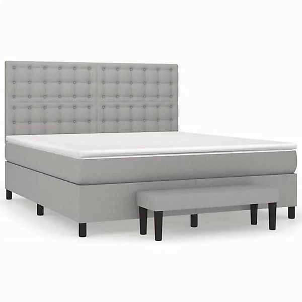 vidaXL Boxspringbett Boxspringbett mit Matratze Hellgrau 160x200 cm Stoff B günstig online kaufen