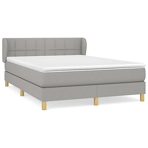 vidaXL Boxspringbett mit Matratze Hellgrau 140x200 cm Stoff1389335 günstig online kaufen
