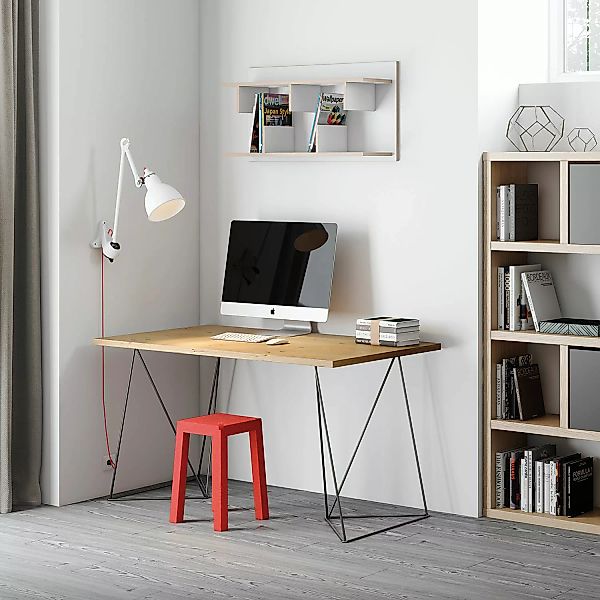 Schreibtisch Oscar holz natur / L 140 x T 75 cm - Eiche - POP UP HOME - Hol günstig online kaufen
