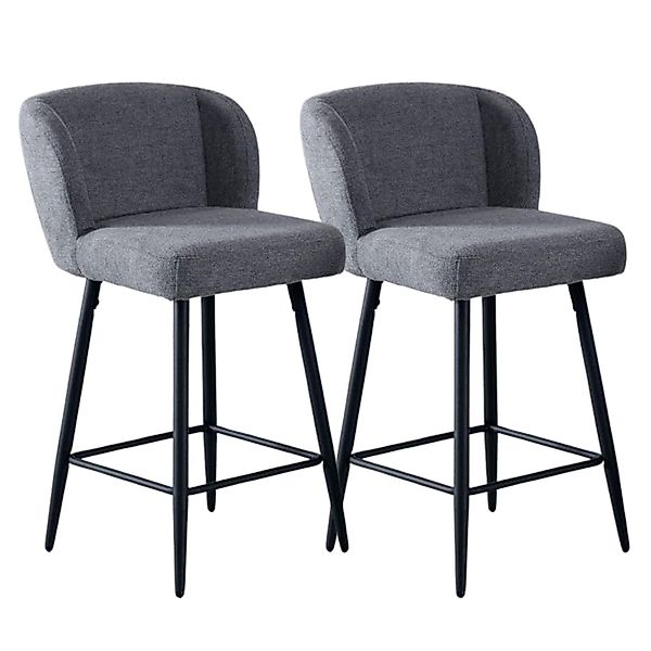CHAIRUS Barhocker 2er Set Küchenbarhocker, Leinen/Kunstfell, günstig online kaufen