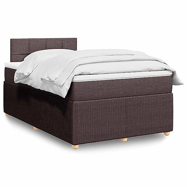 vidaXL Boxspringbett mit Matratze Dunkelbraun 120x190 cm Stoff 3289698 günstig online kaufen