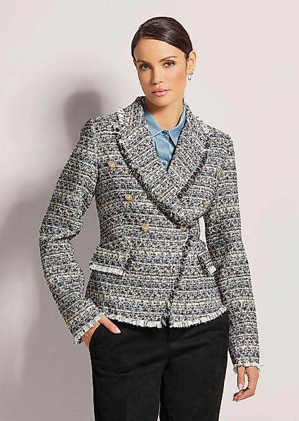 MADELEINE Kurzblazer Kurzer Tweed-Blazer mit Fransen günstig online kaufen