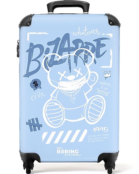 NoBoringSuitcases.com© Hartschalen-Trolley Street Art eines Teddybären günstig online kaufen
