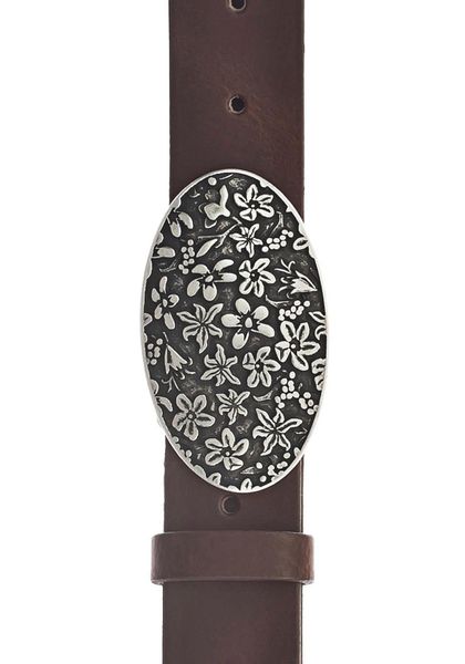 MUSTANG Koppelgürtel Florale Koppelschließe in mattem Silber, 3,5 cm günstig online kaufen