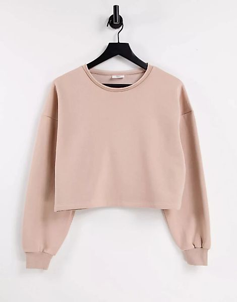 Chelsea Peers – Kurzes Sweatshirt aus Bio-Baumwolle mit unbearbeitetem Saum günstig online kaufen