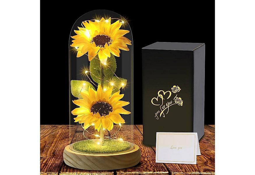 LuxusKollektion Badaccessoire-Set Künstliche Sonnenblume Glaskuppel Ewige S günstig online kaufen