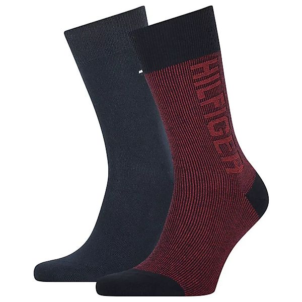 Tommy Hilfiger Seasonal Rib Logo Socken 2 Paare EU 39-42 Navy Red günstig online kaufen