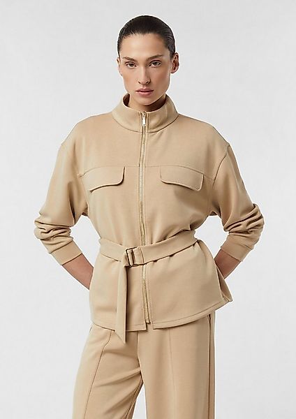 comma Sweatjacke Sweatshirt Sweatjacke mit abnehmbarem Taillengürtel günstig online kaufen