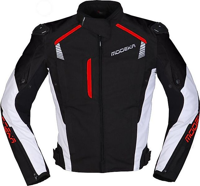 Modeka Motorradjacke Modeka Lineos Textiljacke schwarz / weiß / rot günstig online kaufen