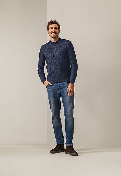 State Of Art Pullover mit Polokragen Melange Navy - Größe 3XL günstig online kaufen