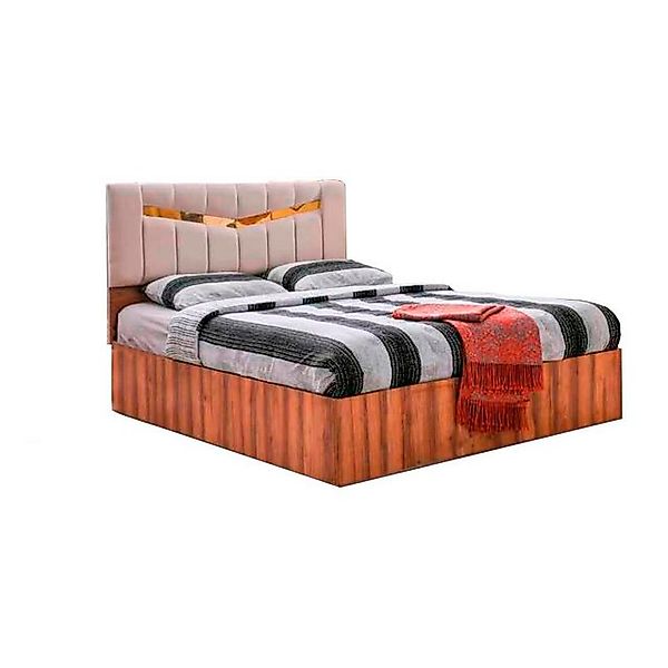 Xlmoebel Bett Braun Beige Bett mit modernem zweifarbigen Design, rechteckig günstig online kaufen